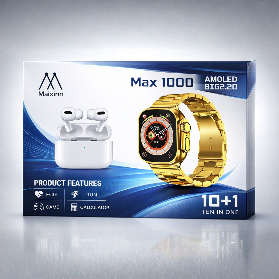 Maxinn Max 1000 Smartwatch with Wireless Earbuds